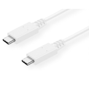 Roline VALUE USB 3.2 Gen 2 kabel, C-C, M/M, PD (Power Delivery) 20V/5A, Emark, bijeli, 1.0m  / 11.99.9053